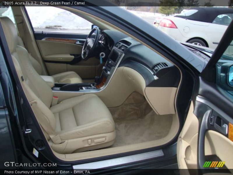 Deep Green Pearl / Camel 2005 Acura TL 3.2