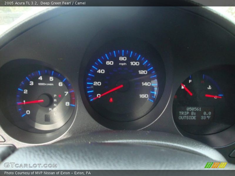 Deep Green Pearl / Camel 2005 Acura TL 3.2