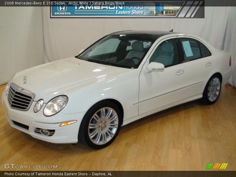 Arctic White / Sahara Beige/Black 2008 Mercedes-Benz E 350 Sedan
