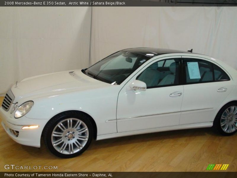 Arctic White / Sahara Beige/Black 2008 Mercedes-Benz E 350 Sedan