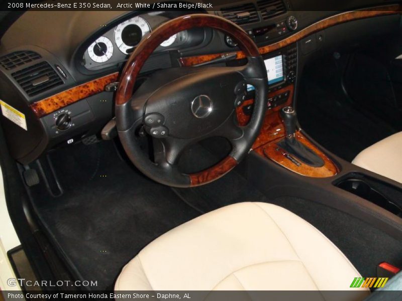 Arctic White / Sahara Beige/Black 2008 Mercedes-Benz E 350 Sedan