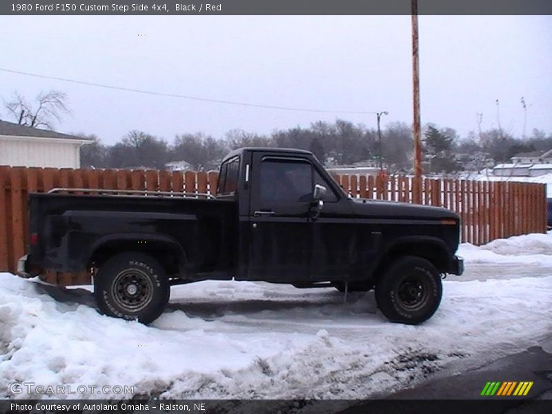 Black / Red 1980 Ford F150 Custom Step Side 4x4