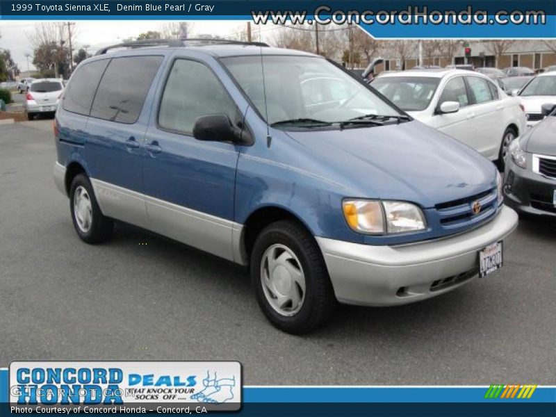 Denim Blue Pearl / Gray 1999 Toyota Sienna XLE