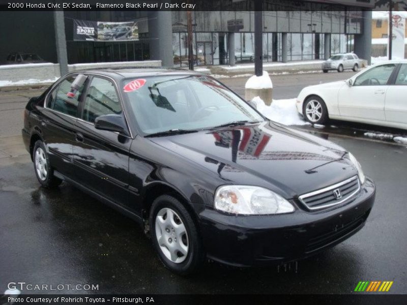 Flamenco Black Pearl / Dark Gray 2000 Honda Civic EX Sedan