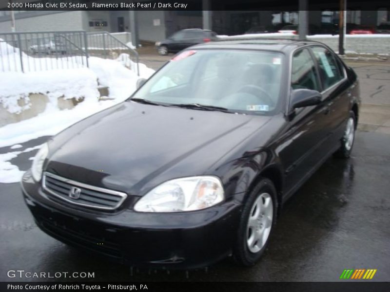 Flamenco Black Pearl / Dark Gray 2000 Honda Civic EX Sedan