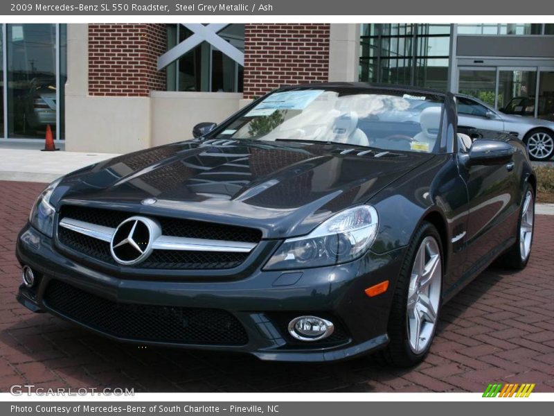 Steel Grey Metallic / Ash 2009 Mercedes-Benz SL 550 Roadster