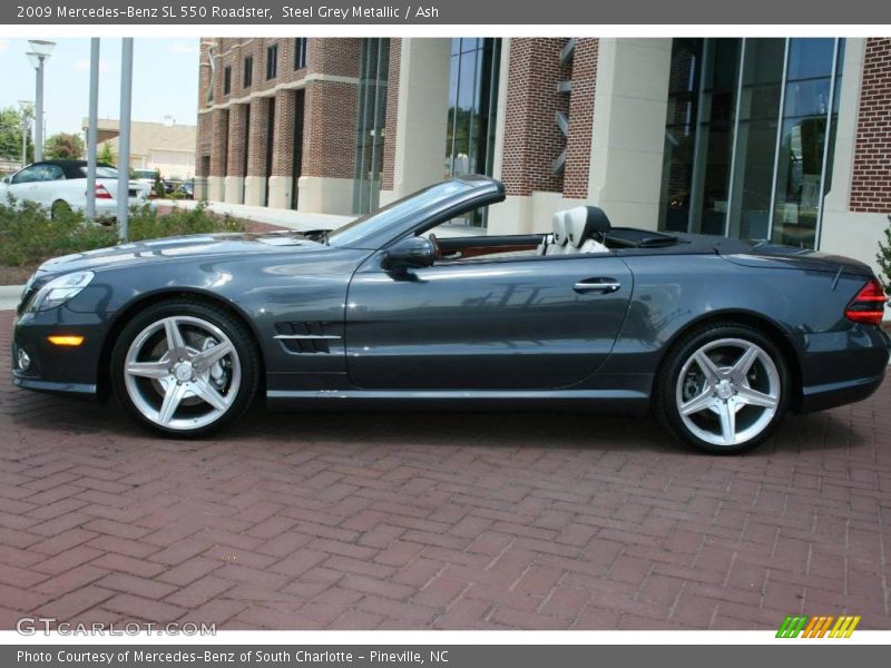 Steel Grey Metallic / Ash 2009 Mercedes-Benz SL 550 Roadster