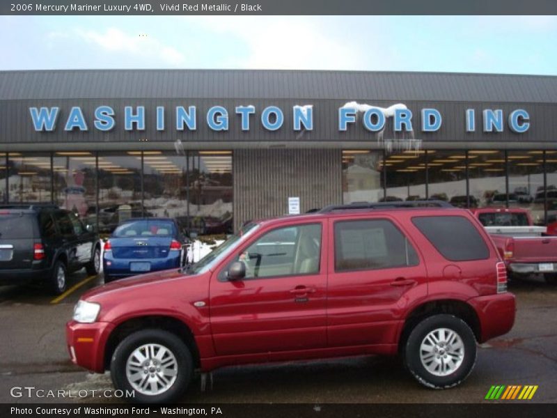 Vivid Red Metallic / Black 2006 Mercury Mariner Luxury 4WD