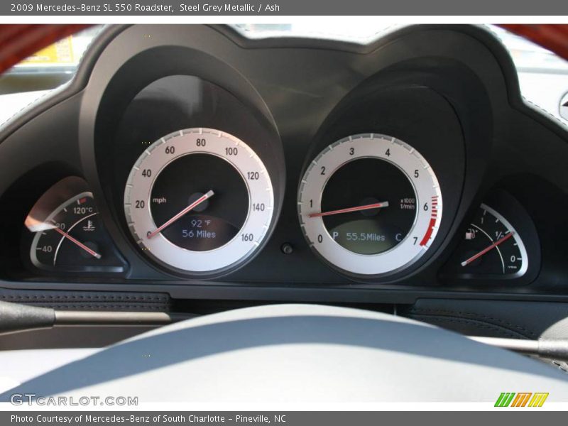 Steel Grey Metallic / Ash 2009 Mercedes-Benz SL 550 Roadster