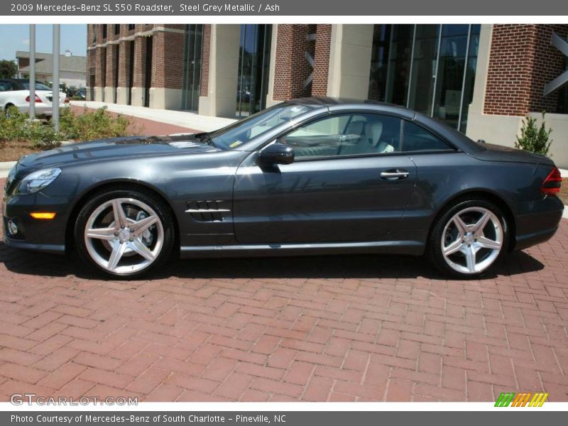 Steel Grey Metallic / Ash 2009 Mercedes-Benz SL 550 Roadster