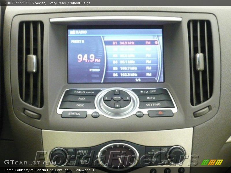 Ivory Pearl / Wheat Beige 2007 Infiniti G 35 Sedan