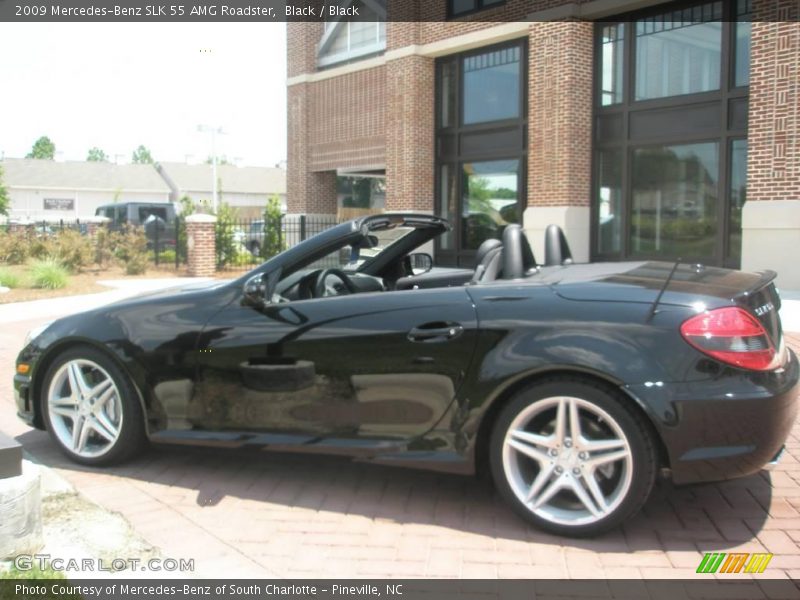 Black / Black 2009 Mercedes-Benz SLK 55 AMG Roadster
