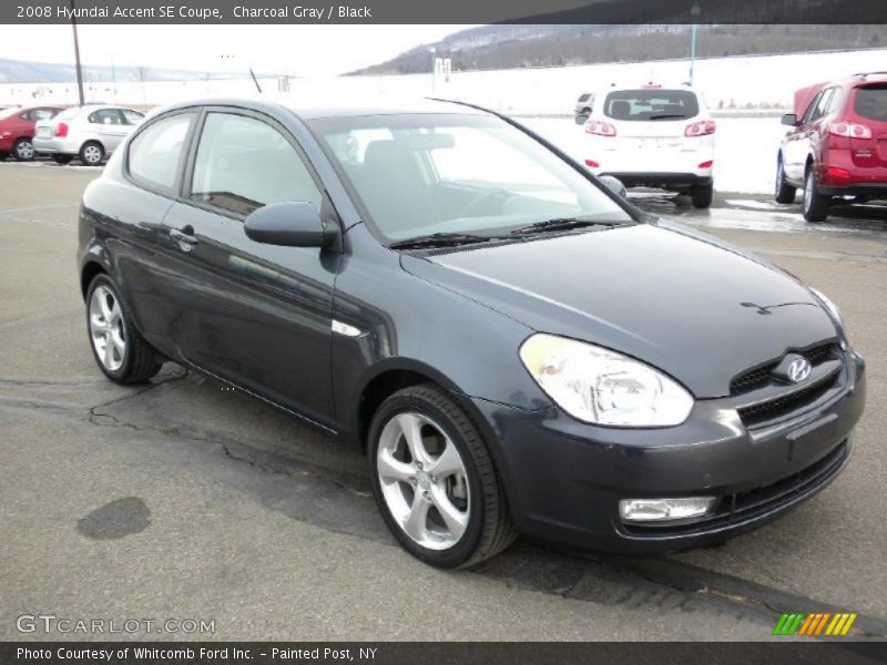 Charcoal Gray / Black 2008 Hyundai Accent SE Coupe