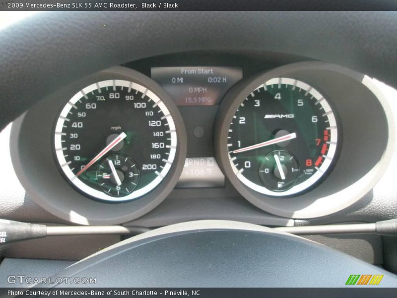 Black / Black 2009 Mercedes-Benz SLK 55 AMG Roadster