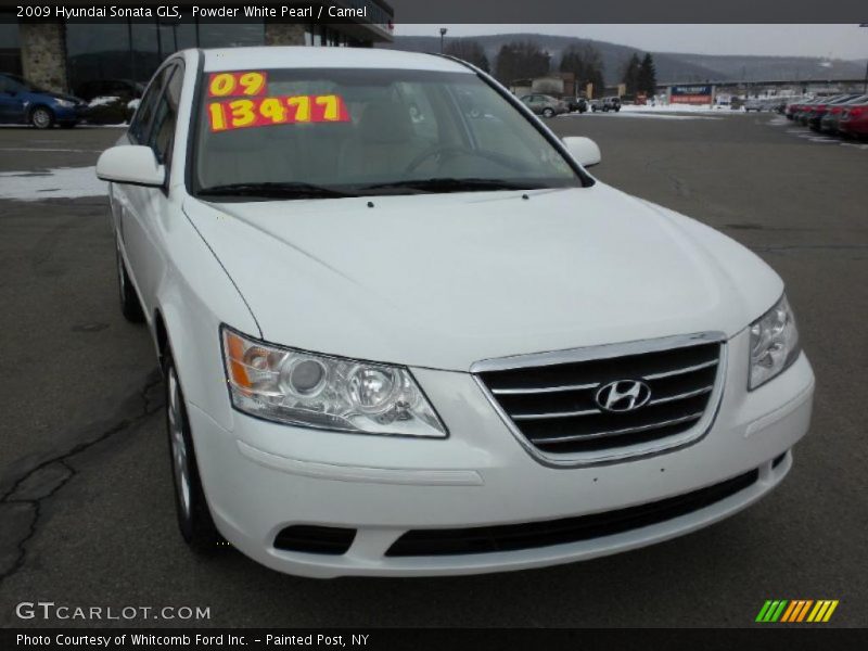 Powder White Pearl / Camel 2009 Hyundai Sonata GLS
