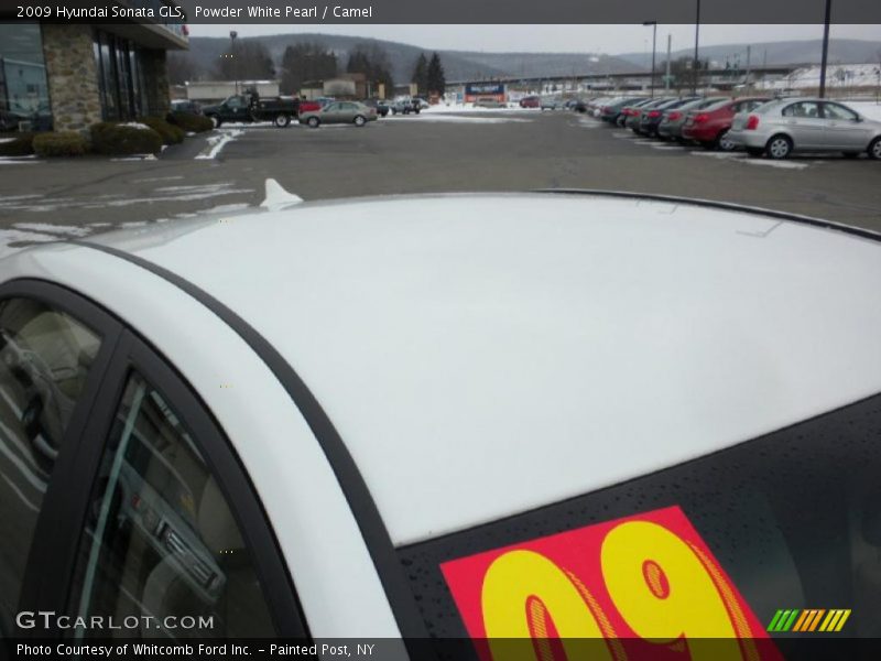 Powder White Pearl / Camel 2009 Hyundai Sonata GLS