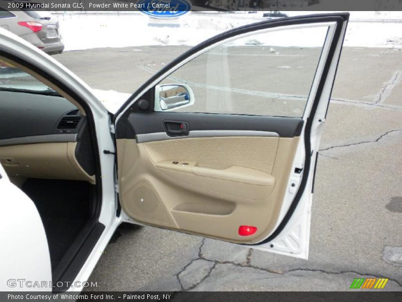 Powder White Pearl / Camel 2009 Hyundai Sonata GLS