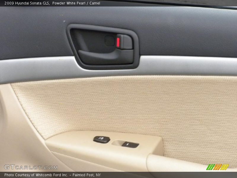 Powder White Pearl / Camel 2009 Hyundai Sonata GLS