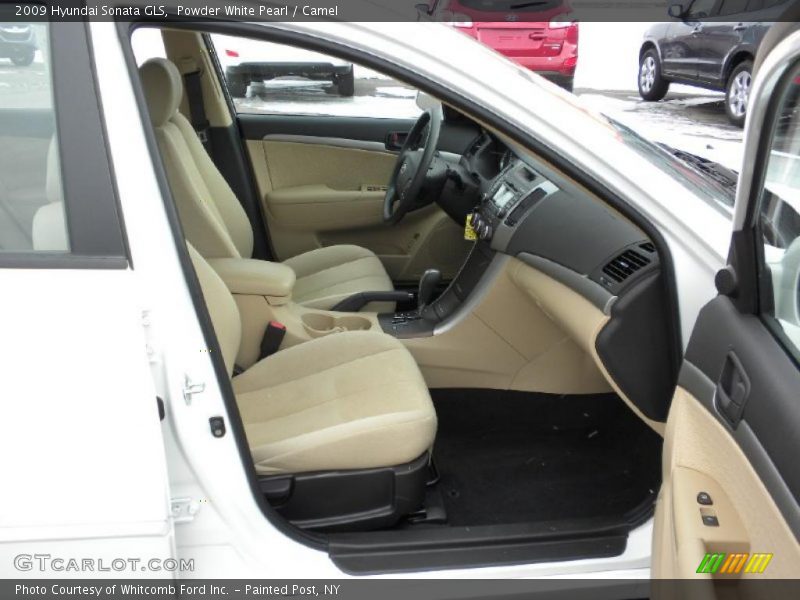 Powder White Pearl / Camel 2009 Hyundai Sonata GLS