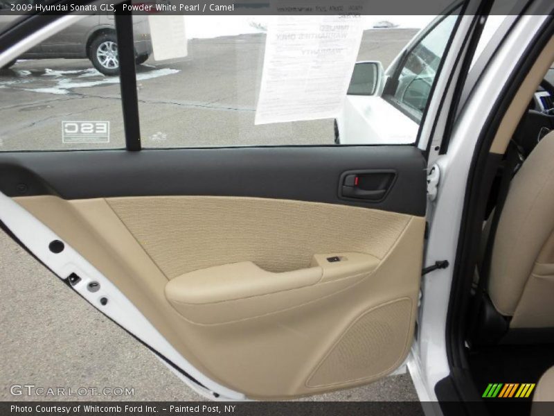 Powder White Pearl / Camel 2009 Hyundai Sonata GLS