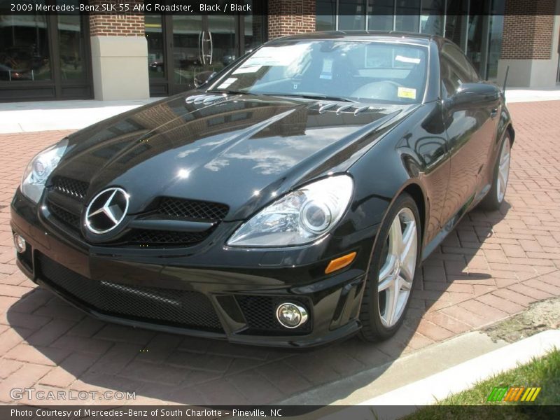 Black / Black 2009 Mercedes-Benz SLK 55 AMG Roadster