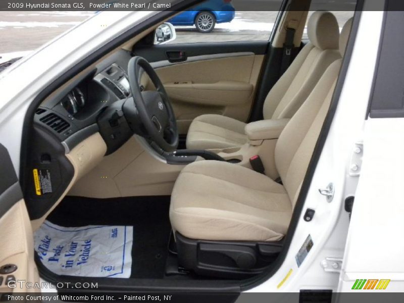 Powder White Pearl / Camel 2009 Hyundai Sonata GLS