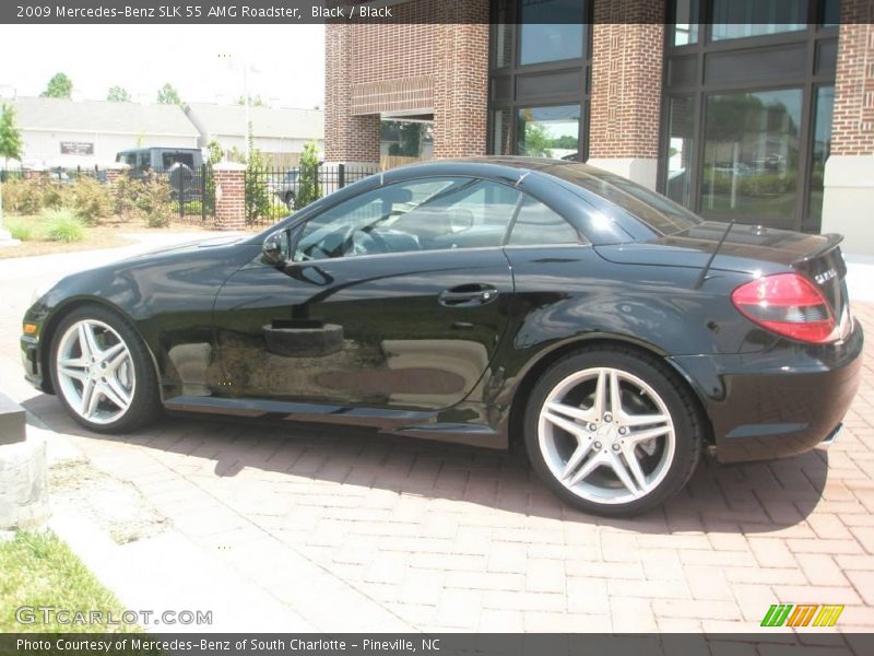 Black / Black 2009 Mercedes-Benz SLK 55 AMG Roadster