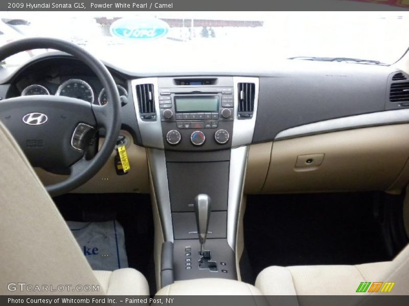 Powder White Pearl / Camel 2009 Hyundai Sonata GLS
