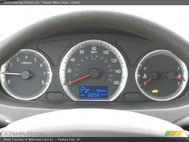 Powder White Pearl / Camel 2009 Hyundai Sonata GLS