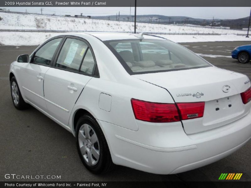 Powder White Pearl / Camel 2009 Hyundai Sonata GLS
