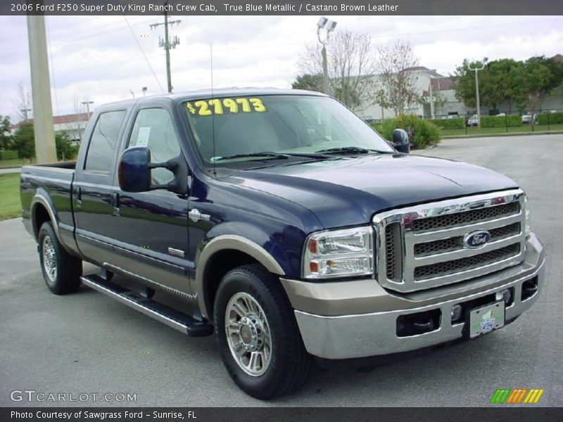 True Blue Metallic / Castano Brown Leather 2006 Ford F250 Super Duty King Ranch Crew Cab
