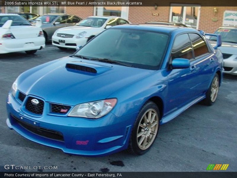 WR Blue Pearl / Anthracite Black/Blue Alcantara 2006 Subaru Impreza WRX STi