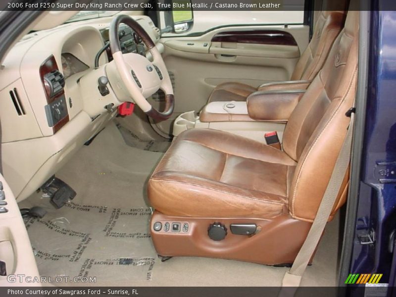 True Blue Metallic / Castano Brown Leather 2006 Ford F250 Super Duty King Ranch Crew Cab