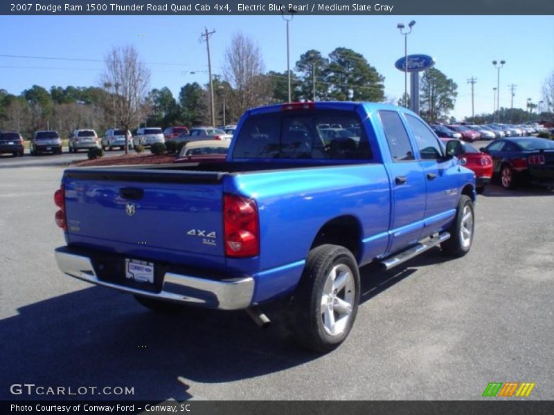 Electric Blue Pearl / Medium Slate Gray 2007 Dodge Ram 1500 Thunder Road Quad Cab 4x4