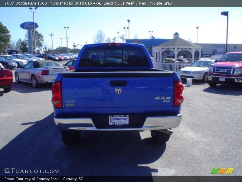 Electric Blue Pearl / Medium Slate Gray 2007 Dodge Ram 1500 Thunder Road Quad Cab 4x4