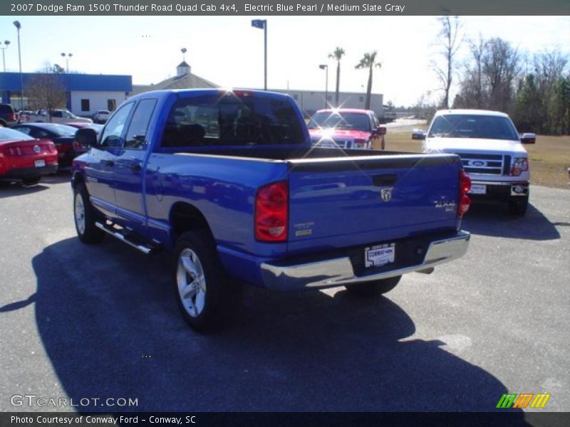 Electric Blue Pearl / Medium Slate Gray 2007 Dodge Ram 1500 Thunder Road Quad Cab 4x4