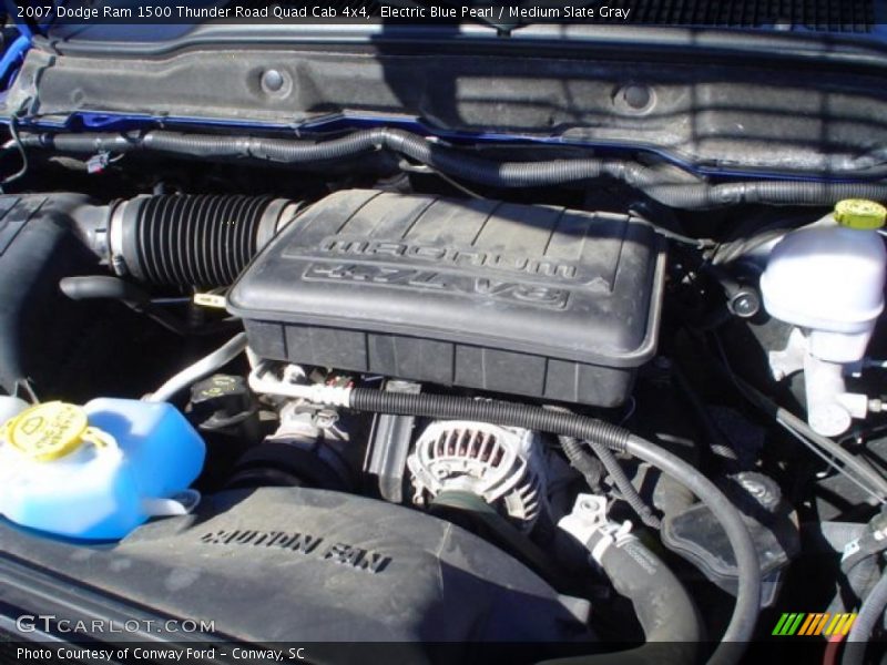 Electric Blue Pearl / Medium Slate Gray 2007 Dodge Ram 1500 Thunder Road Quad Cab 4x4