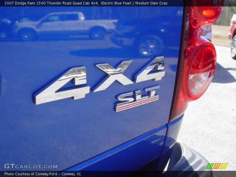 Electric Blue Pearl / Medium Slate Gray 2007 Dodge Ram 1500 Thunder Road Quad Cab 4x4