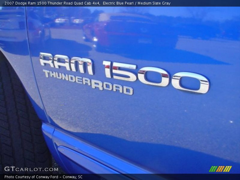 Electric Blue Pearl / Medium Slate Gray 2007 Dodge Ram 1500 Thunder Road Quad Cab 4x4
