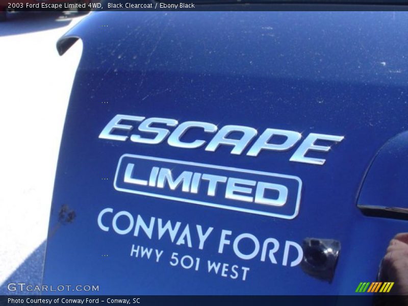 Black Clearcoat / Ebony Black 2003 Ford Escape Limited 4WD