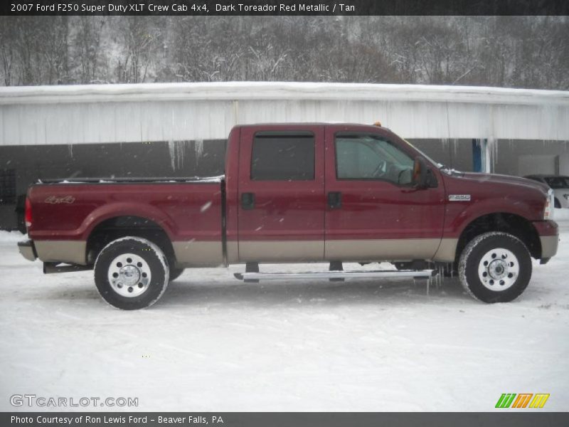 Dark Toreador Red Metallic / Tan 2007 Ford F250 Super Duty XLT Crew Cab 4x4