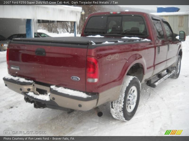 Dark Toreador Red Metallic / Tan 2007 Ford F250 Super Duty XLT Crew Cab 4x4