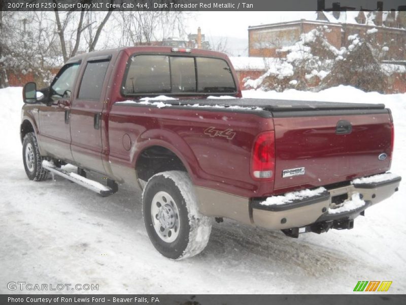 Dark Toreador Red Metallic / Tan 2007 Ford F250 Super Duty XLT Crew Cab 4x4