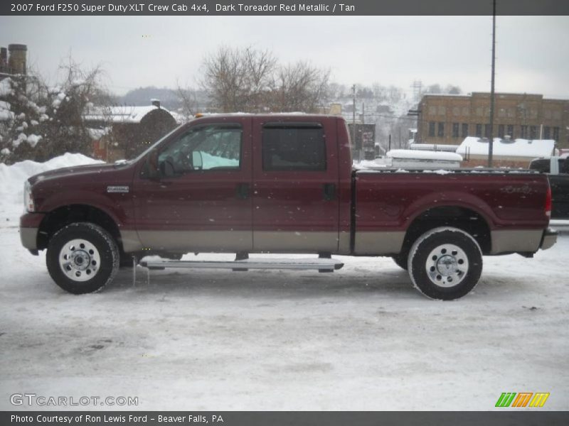 Dark Toreador Red Metallic / Tan 2007 Ford F250 Super Duty XLT Crew Cab 4x4
