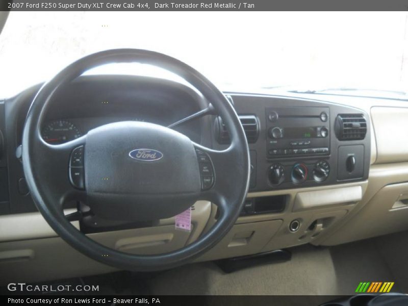 Dark Toreador Red Metallic / Tan 2007 Ford F250 Super Duty XLT Crew Cab 4x4