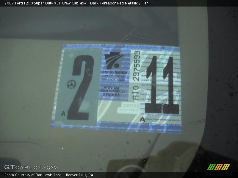 Dark Toreador Red Metallic / Tan 2007 Ford F250 Super Duty XLT Crew Cab 4x4
