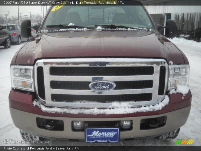 Dark Toreador Red Metallic / Tan 2007 Ford F250 Super Duty XLT Crew Cab 4x4