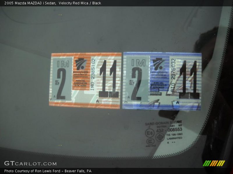 Velocity Red Mica / Black 2005 Mazda MAZDA3 i Sedan