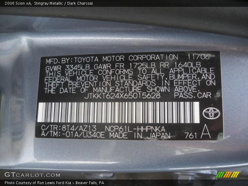 Stingray Metallic / Dark Charcoal 2006 Scion xA