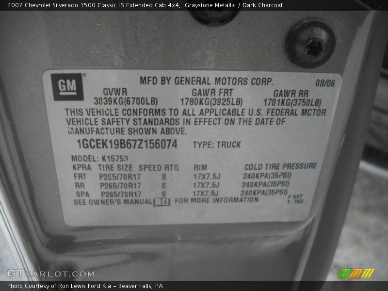 Graystone Metallic / Dark Charcoal 2007 Chevrolet Silverado 1500 Classic LS Extended Cab 4x4